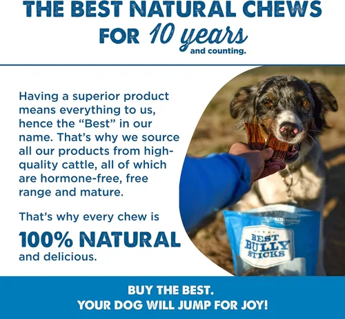 Miniatura 6 de Best Bully Sticks - Golosinas para perros de carne seca de 6 pulgadas (paquete de 25)