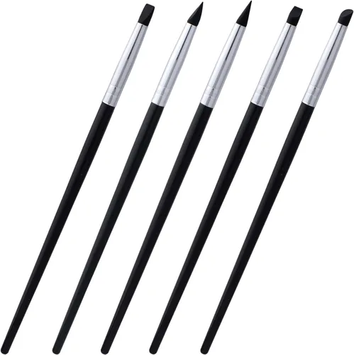 Miniatura 10 de SmallCat 5 pinceles de pintura de silicona, herramientas flexibles para tallar arcilla, herramientas profesionales de escultura para manualidades