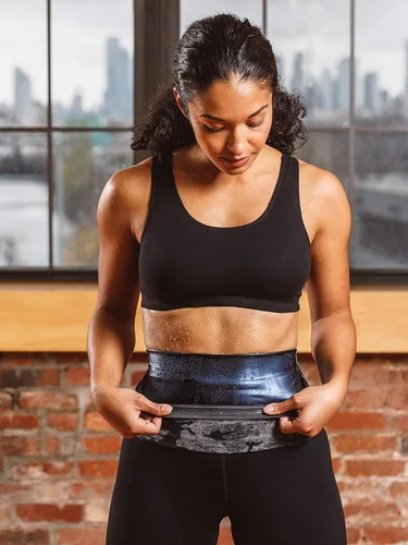 Miniatura 8 de Sweat Shaper – Cinturón de sauna para reducción de cintura para mujer, entrenador de cintura sin neopreno Camuflaje gris