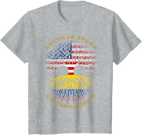 Miniatura 34 de Camiseta de regalo con la bandera de Estados Unidos con árbol de raíces colombianas