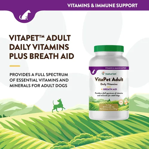 Miniatura 3 de NaturVet VitaPet Vitaminas diarias para perros con ayuda respiratoria – Incluye espectro completo de vitaminas, minerales, ácidos grasos omega-6