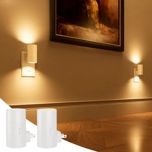 Miniatura 11 de NIORSUN Luces nocturnas enchufables en la pared, regulables con 3 modos de color y sensor de encendido y apagado automático, lámpara nocturna Blanco