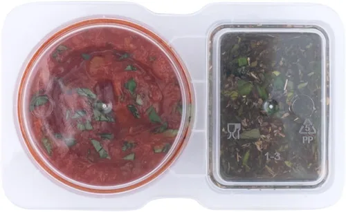 Miniatura 9 de Futura - Recipientes para aperitivos de 5 onzas, 100 recipientes para salsa para microondas, 2 compartimentos, tapa con bisagras, vasos de plástico