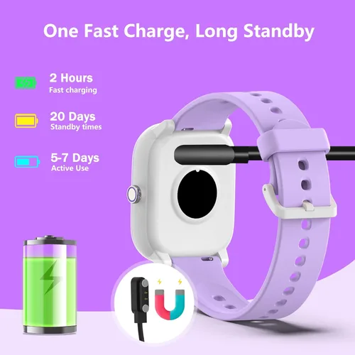 Miniatura 8 de Wach - Reloj inteligente para niños de 6 a 15 años, monitor de actividad física de 1.8 pulgadas, no necesita teléfono, podómetro, monitor de sueño
