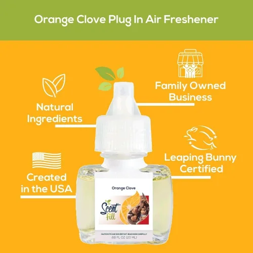 Miniatura 3 de Scent Fill Ambientador Enchufable de Naranja y Clavo, Repuestos de Aceite Perfumado, 2 Repuestos + Difusor