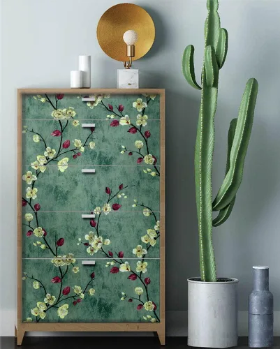Miniatura 5 de J836 - Papel tapiz floral para despegar y pegar, de vinilo removible, autoadhesivo, para decoración de paredes, encimeras de muebles, 17.7 x 9.8