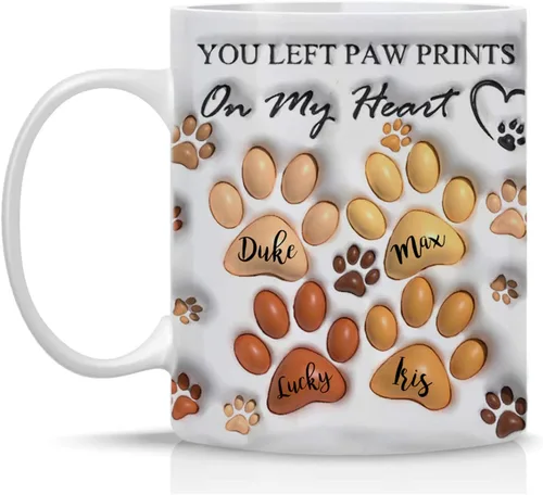 Miniatura 13 de InterestPrint Taza de café personalizada para papá con nombres de los niños, taza de Feliz Navidad de tus hijos pequeños favoritos, regalo