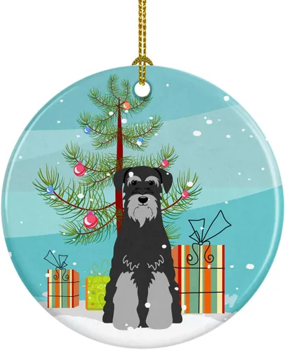 Miniatura 92 de Caroline's Treasures Adorno de cerámica para árbol de Navidad, Laika Spitz de Siberia Occidental, decoración colgante para árbol de Navidad
