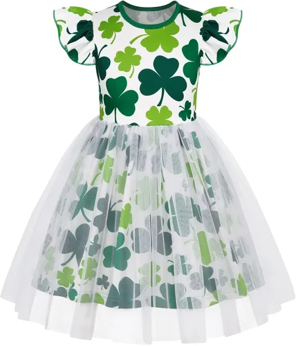 Miniatura 14 de WonderBabe Vestido de tul para niñas pequeñas, traje de unicornio, manga con volantes, ropa de cumpleaños, vacaciones, falda tutú casual de sirena