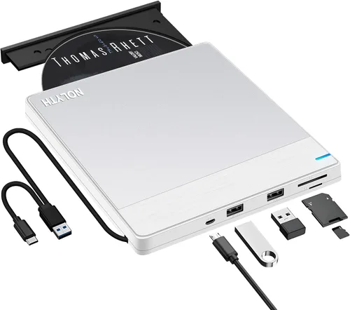 Miniatura 8 de Unidad externa de CD/DVD para portátil: Graba DVDs y CDs para respaldo de datos de archivos, compatible con M-Discs - Plug & Play para Mac Windows