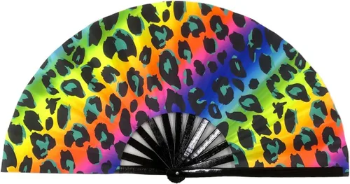 Miniatura 7 de Ventilador plegable que brilla con rayos UV, ventilador de mano de bambú para verano, decoración de mariposa, baile, fiesta, boda, club nocturno