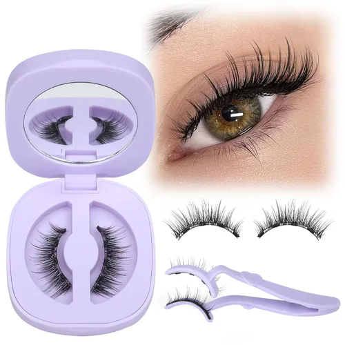 Miniatura 17 de LANFLOWER Pestañas postizas de aspecto natural 3D, pestañas de visón sintético esponjosas, pestañas de volumen de 0.787 in, pestañas hechas a mano