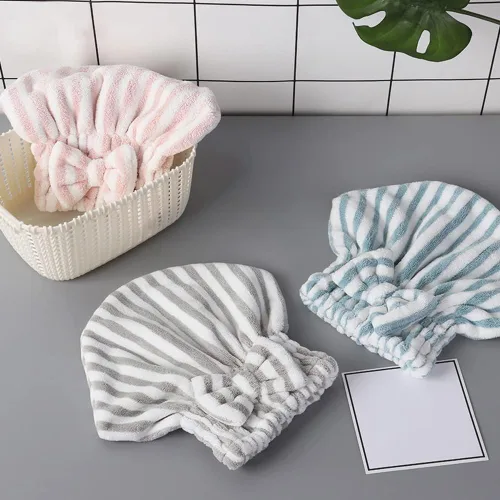 Miniatura 5 de Gorro de microfibra para el cabello, suave y absorbente, de secado rápido, para cabello rizado y grueso, gorro envolvente con cepillo