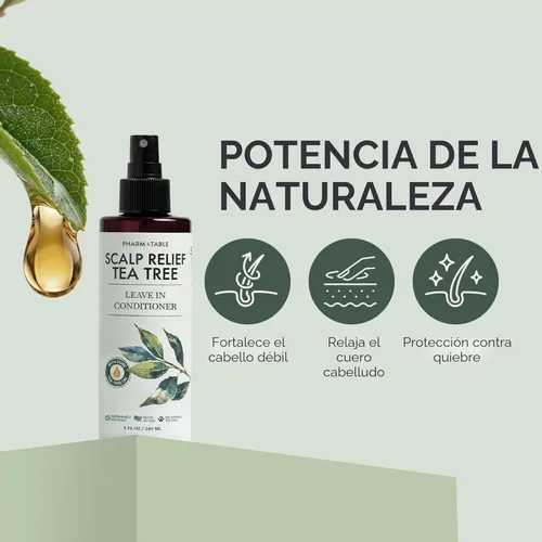 Miniatura 3 de Spray Acondicionador de Permanencia - Tratamiento del Cuero Cabelludo con Árbol de Té - Tratamiento Anti-Caspa y para Cuero Cabelludo Seco