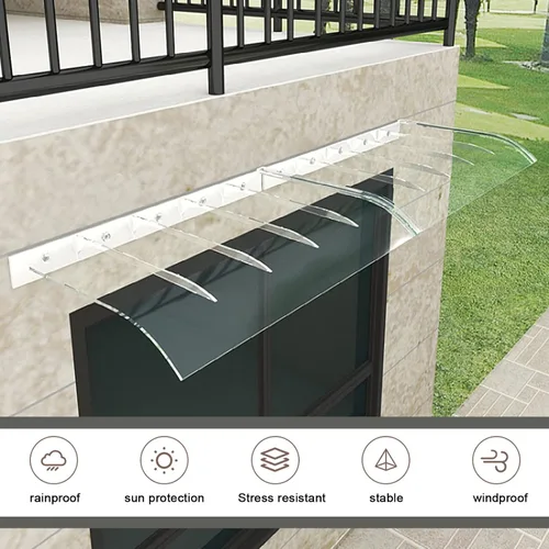 Miniatura 2 de Toldo moderno de policarbonato para puerta delantera, toldo invisible para puerta, puerta delantera al aire libre, toldo para puerta de porche