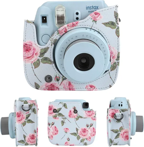 Miniatura 4 de Yoption Funda para cámara instantánea compatible con Instax Mini 12/11/9/8/8+, bolsa de piel sintética para cámara con bolsillo y correa de hombro