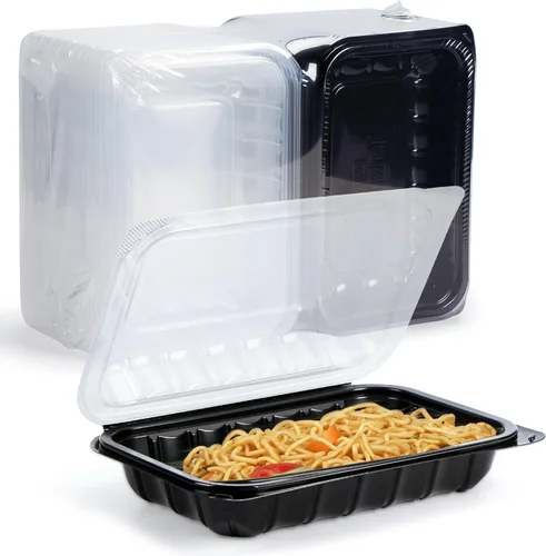 Miniatura 7 de YANGRUI Contenedores para Alimentos de 9 x 6 pulgadas, 28 onzas, paquete de 50 unidades – Envuelto en Plástico PP Relleno de Minerales Libre de BPA