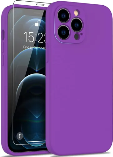 Miniatura 22 de DEENAKIN Funda de silicona compatible con iPhone 12 con protector de pantalla, mejora la protección de la cámara, funda protectora suave y flexible