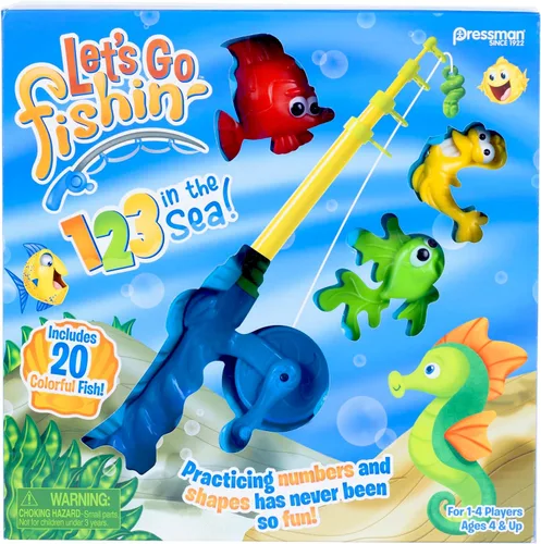 Pressman Let's Go Fishin' 123 in The Sea! - Práctica de conteo, formas y colores - A partir de 4 años, 1-4 jugadores