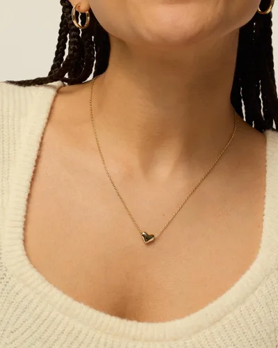 Miniatura 7 de PAVOI Collar de corazón chapado en oro de 14 quilates con circonita cúbica Bonitos collares con colgante de amor delicado para mujer