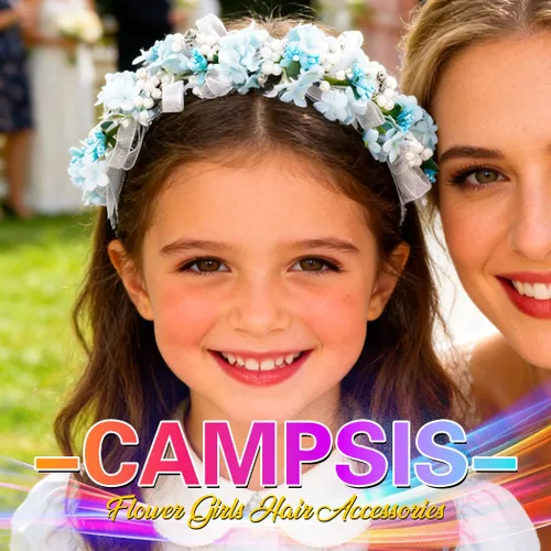 Miniatura 6 de Campsis Diadema de flores azules, tocado floral para niñas