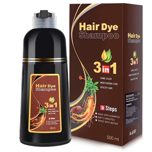 Miniatura 8 de IIIMEIDU Champú de tinte para cabello negro 3 en 1 para cabello gris, champú de ingredientes herbales para teñir el cabello negro para mujeres