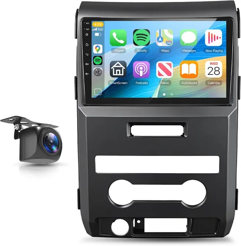 Radio de Coche 8Core 4+64G para Ford F150 2009 2010 2011 2012 Carplay Inalámbrico Android Auto, Radio IPS de 9", Android/GPS WiFi/32EQ