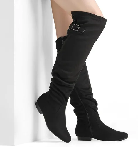 Miniatura 4 de DREAM PAIRS - Botas de ante para invierno, de altura al muslo, para mujer