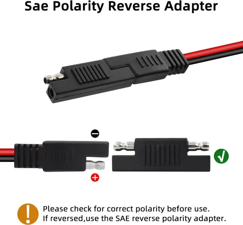 Miniatura 4 de GELRHONR Enchufe SAE a encendedor de cigarrillos de 6.5 pies con interruptor, 12 V 24 V macho a SAE 2 pines adaptador de liberación rápida cable