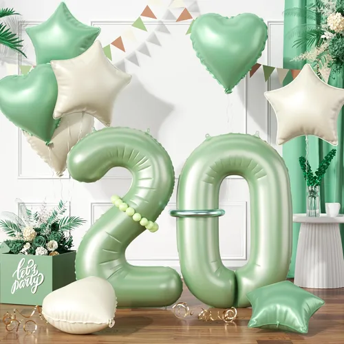 Miniatura 31 de Globos dorados de color champán con el número 11, globos de oro claro, globo de aluminio dorado con forma de corazón con estrella y globo largo
