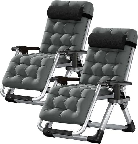 Miniatura 25 de LILYPELLE Silla de Gravedad Cero, Sillón Reclinable Premium para Césped Plegable Portátil Chaise Lounge con Cojín Desmontable, Reposacabezas
