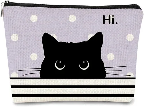 Miniatura 14 de Regalos de Gatos - Pequeña bolsa de maquillaje, bolsa de cosméticos para amantes de los gatos, bolsa de maquillaje para adolescentes y mujeres, cat 1
