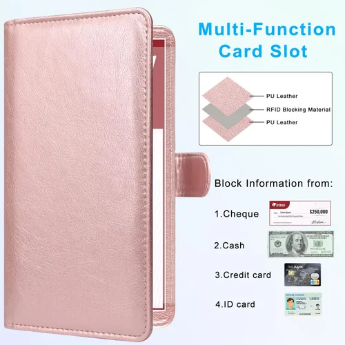 Miniatura 3 de ACdream Funda para chequera, cartera de cuero con bloqueo RFID