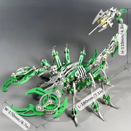 Miniatura 2 de Rompecabezas de escorpión de metal 3D para adultos: rompecabezas 3D, kits de modelos de metal para construir bricolaje rompecabezas mecánico