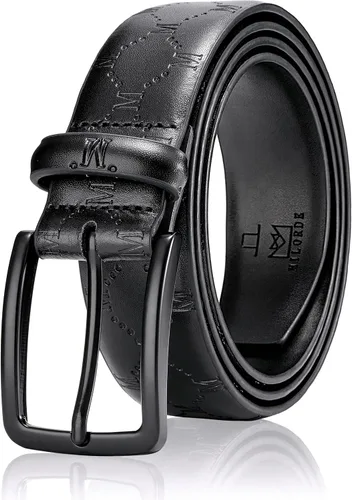 Miniatura 29 de MILORDE Cinturón de vestir de cuero genuino para hombre, hecho a mano, 100% cuero de vaca, diseños clásicos y modernos para trabajo, negocios y uso