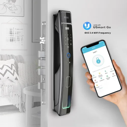 Miniatura 7 de Cerradura de puerta inteligente con cámara y reconocimiento facial 3D, cerradura de puerta de entrada sin llave con huella digital, contraseña