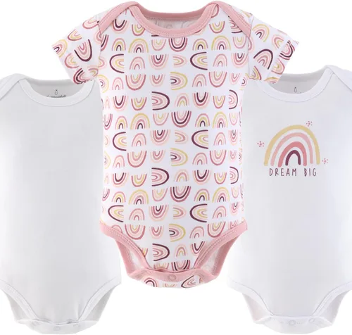 Miniatura 5 de The Peanutshell Body de manga corta para bebé, 100% algodón, 0-24 meses, Rainbow Safari
