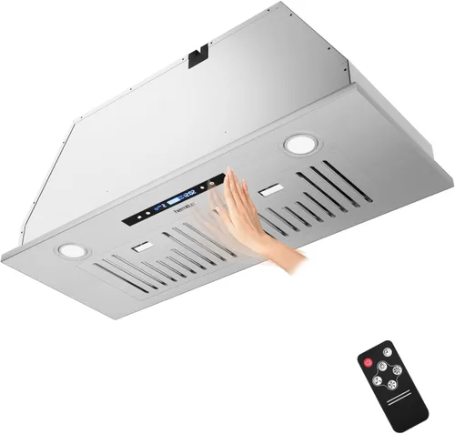 Miniatura 9 de Hermitlux Campana extractora para debajo del gabinete, campana de ventilación negra de 30 pulgadas con ventilador de escape de 3 velocidades