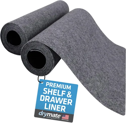 Miniatura 11 de Drymate Forro Premium de lujo para estantes y cajones, tela acolchada gruesa, no adhesiva, absorbente, impermeable, antideslizante, forros