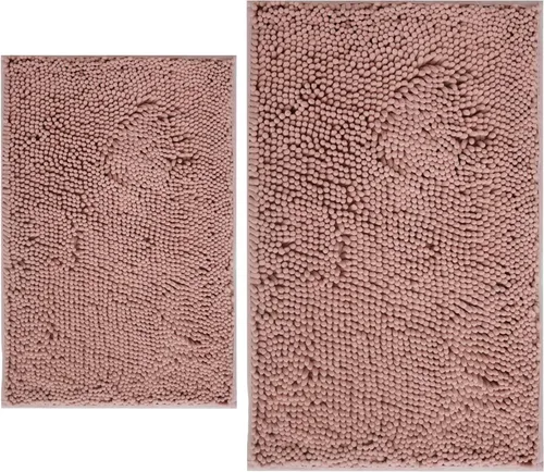 Miniatura 20 de Juegos de alfombras de baño de 2 piezas, alfombra de baño de felpilla extra suave ultra absorbente, alfombra de baño con base antideslizante de PVC