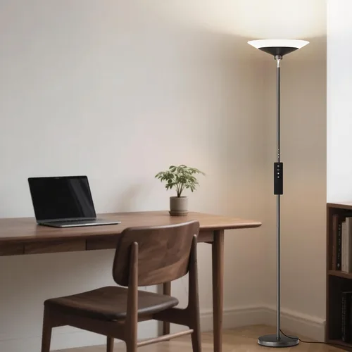 Miniatura 6 de SIBRILLE Torchiere - Lámpara de pie LED de 72 pulgadas de alto con control remoto/botón, 1800 lm, 3000-6500 K, 30 W regulable moderna lámpara