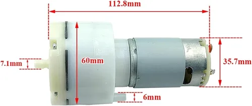 Miniatura 5 de CY36AM WP36C DC 12V 10L/M -60KPa Large Flow Mini 555 Motor Vacuum Air Pump Negative Pressure Suction Diaphragm Pump DIY Packer Inflator 1Pcs