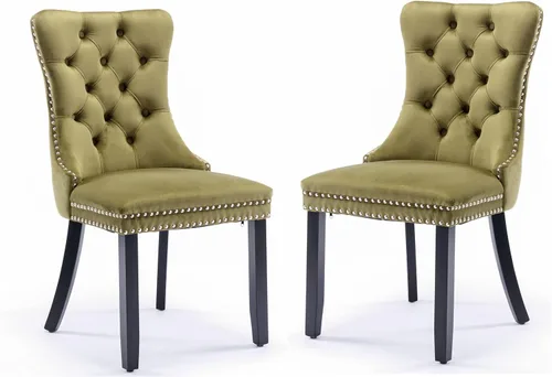 Miniatura 23 de Juego de 6 sillas de comedor modernas para sala de estar, cocina, patas de madera maciza, cojín acolchado de tela de lino, asiento y respaldo