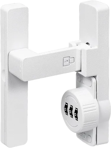 Miniatura 7 de INIRET Cerradura de Puerta de Granero Negra Mate de 180 Grados, Cerradura de Contraseña Mecánica, Contraseña de 3 Dígitos Sin Llave, Pestillo