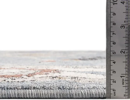 Miniatura 2 de Unique Loom Eco Traditional Collection - Alfombra animada (rectangular de 2 pies x 3 pies 0 pulgadas, azul puerto, beige)