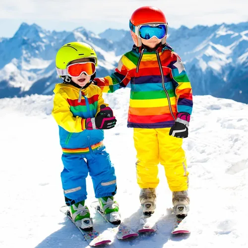 Miniatura 7 de SATINIOR Guantes de esquí de nieve impermeables para niños, guantes de snowboard para niños y niñas, guantes de nieve cálidos