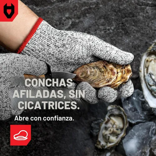 Miniatura 9 de Guantes de resistente al corte Nocry, Protección de Alto Rendimiento Nivel 5, grado de Alimentos. ¡EBook gratuito incluido!, M, Gris Original (gris)
