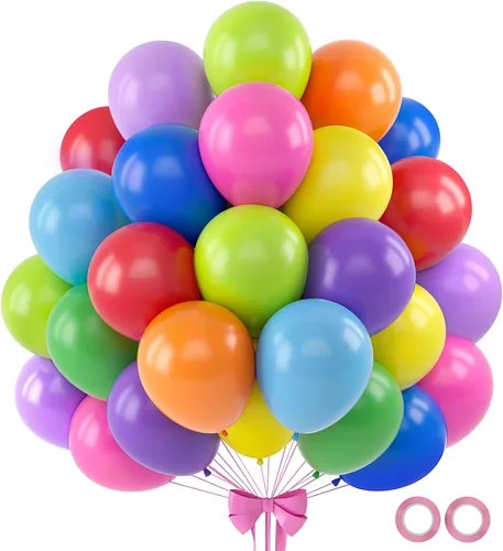 Miniatura 28 de 125 pcs globos de látex arcoíris de 5 pulgadas, globos pequeños para guirnalda de globos o arco de globos como decoraciones de fiesta, decoraciones