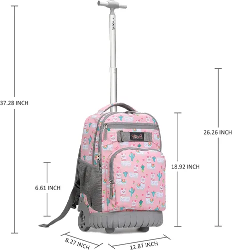 Miniatura 8 de Tilami Mochila con ruedas, mochila para laptop de 19 pulgadas con ruedas y lonchera