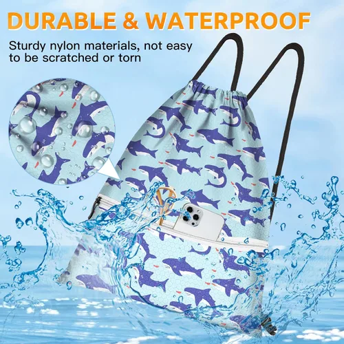 Miniatura 2 de Mochila con cordón bolsa de cuerda, Tiburón pequeño, Classic